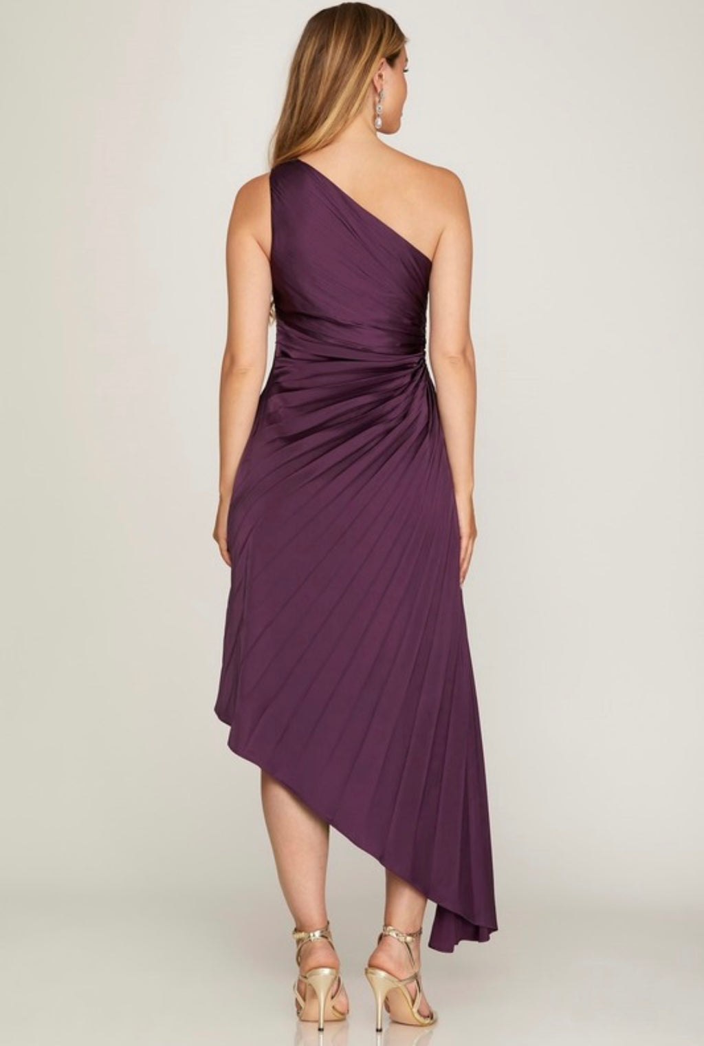 Plum One Shoulder Dress