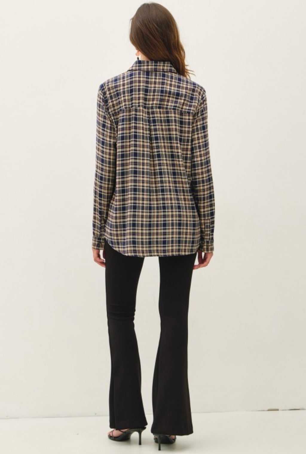 Blue Plaid Button Down Shirt