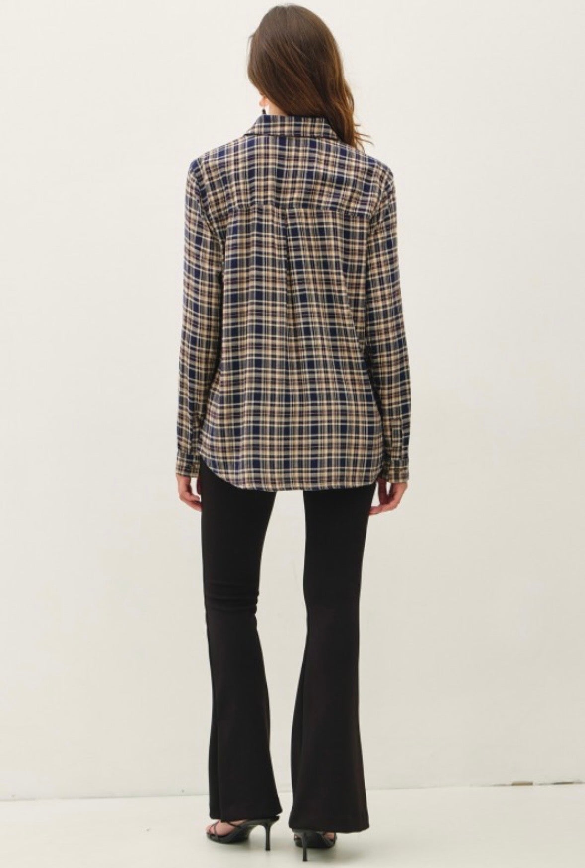 Blue Plaid Button Down Shirt