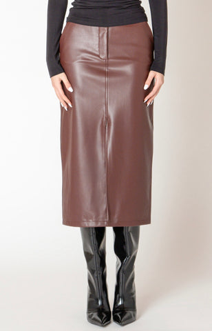 Bordeaux Vegan Leather Skirt