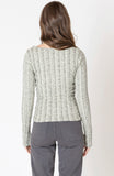 Grey Melange Ribbed Top