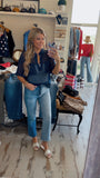 Navy Mesh Top