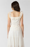 Ecru Eyelet Ruffle Tank