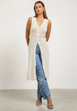 White Crochet Duster Vest