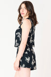 Black Floral Embroidered Tank