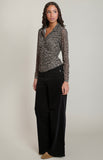 Leopard Mesh Button Down