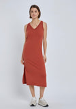 Rust V-Neck Tank Maxi Dress