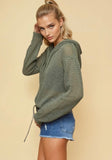 Olive Hooded Crochet Cardigan
