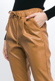 Camel Leatherlike Joggers