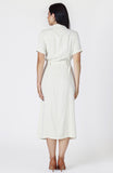 Cream Linen Belted Shirt Dress