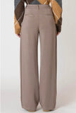 Taupe Wide Leg Trouser Pants