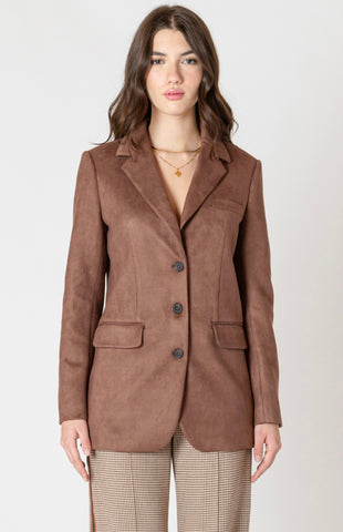 Brown Vegan Suede Blazer