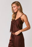 Brown Satin & Lace Cami