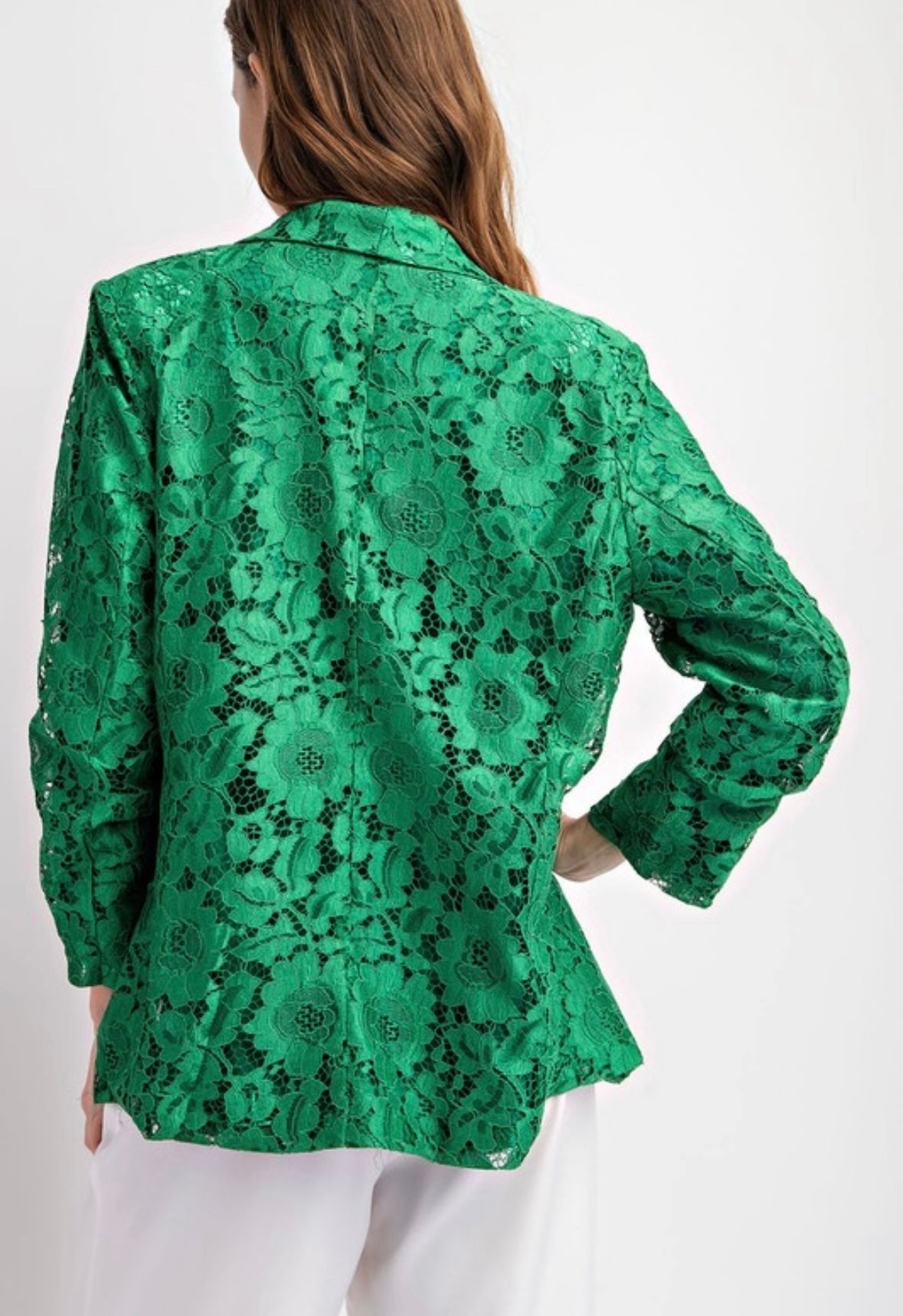 Green Lace Blazer