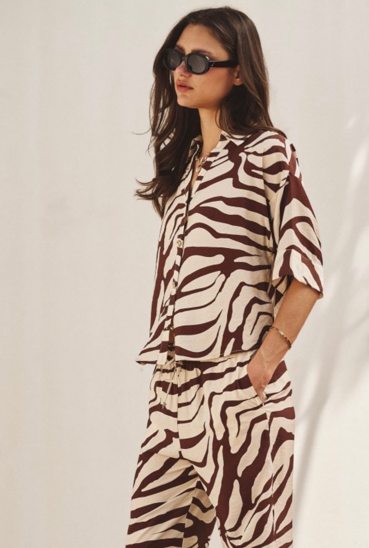 Brown Zebra Print Set