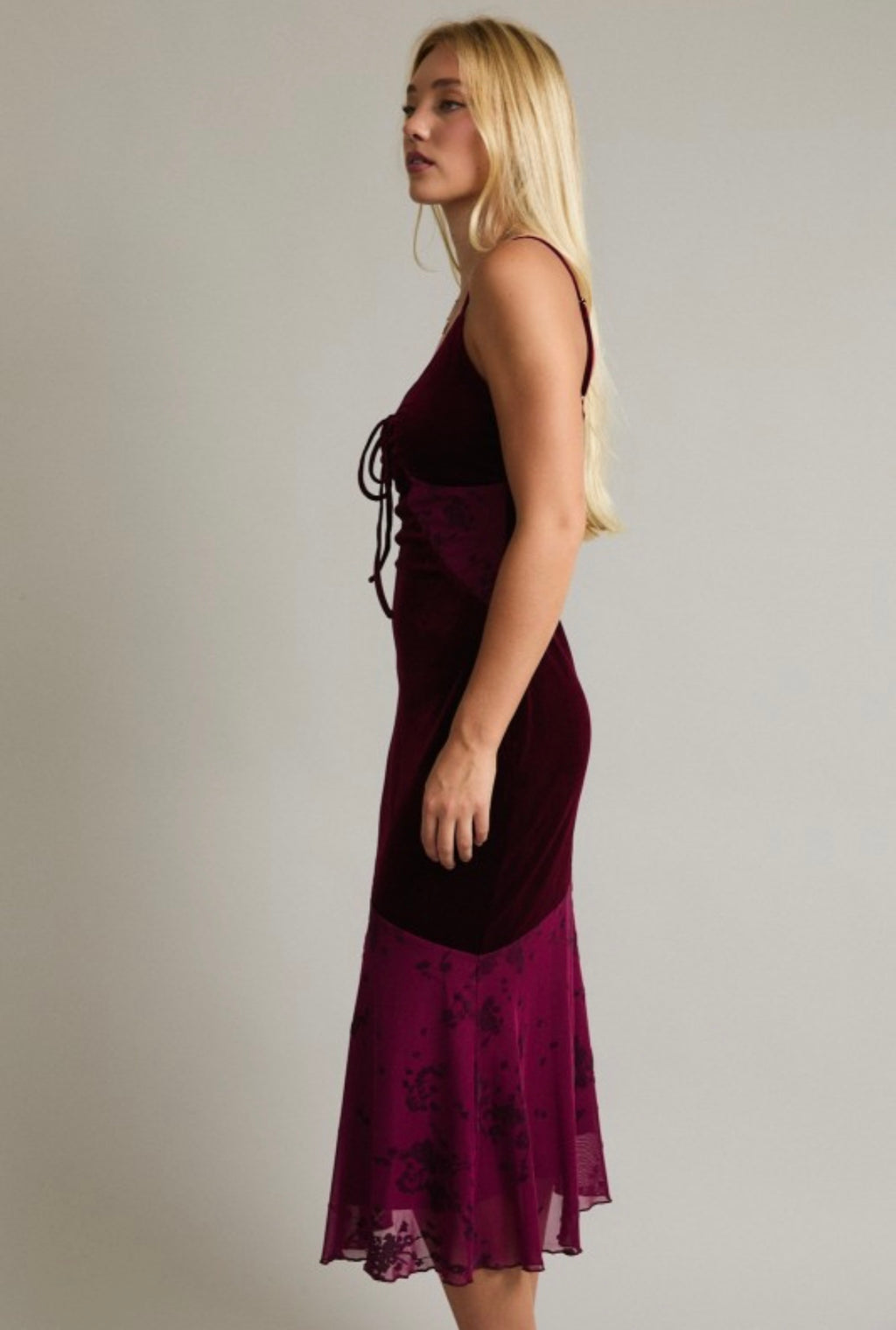 Ruby Velvet Contrast Dress