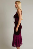Ruby Velvet Contrast Dress
