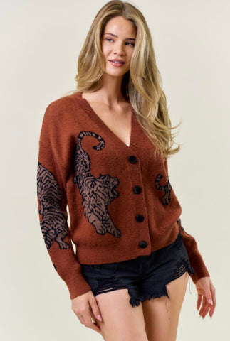 Rust Tiger Cardigan