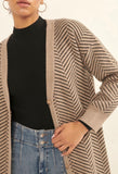 Taupe Chevron Duster Cardigan