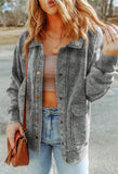 Grey Raw Edge Sweatshirt Jacket