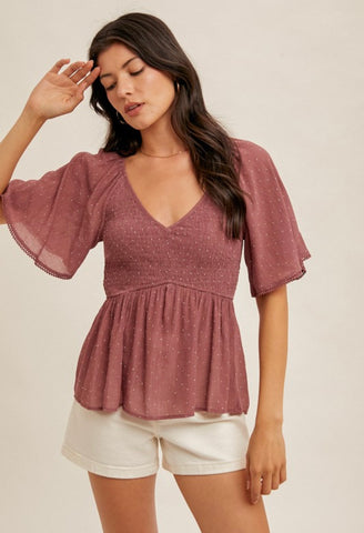 Mauve Sparkle Top