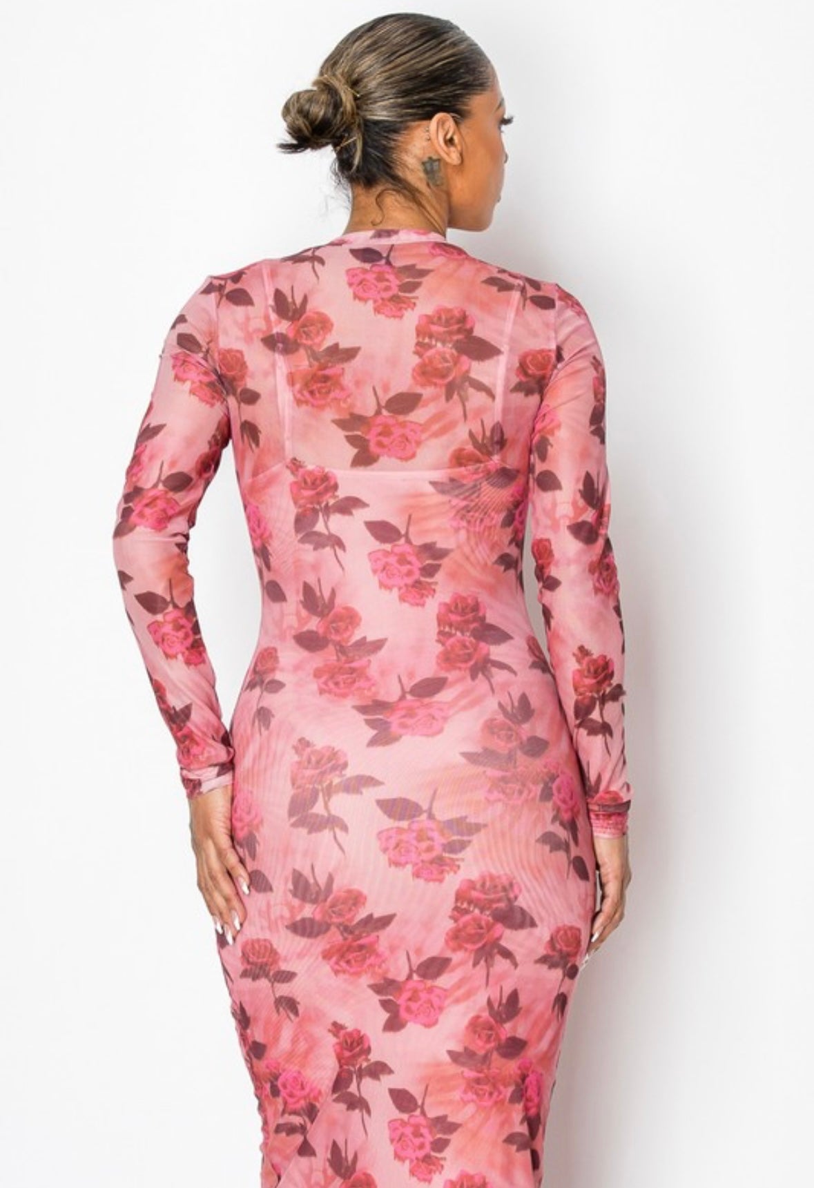 Rose Sheer Maxi Dress