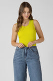 Lime Glow Ribbed Tank Top