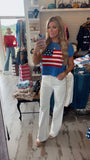 Blue Flag Knit Top