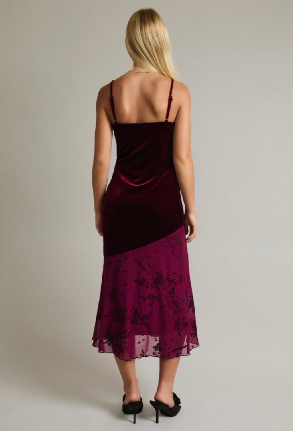 Ruby Velvet Contrast Dress