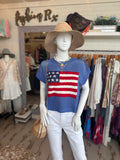 Blue Flag Knit Top