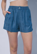 Dark Blue Tencel Shorts