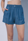 Dark Blue Tencel Shorts