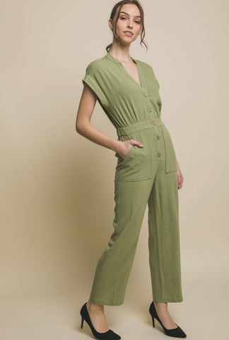 Olive Utility Jumpsuit