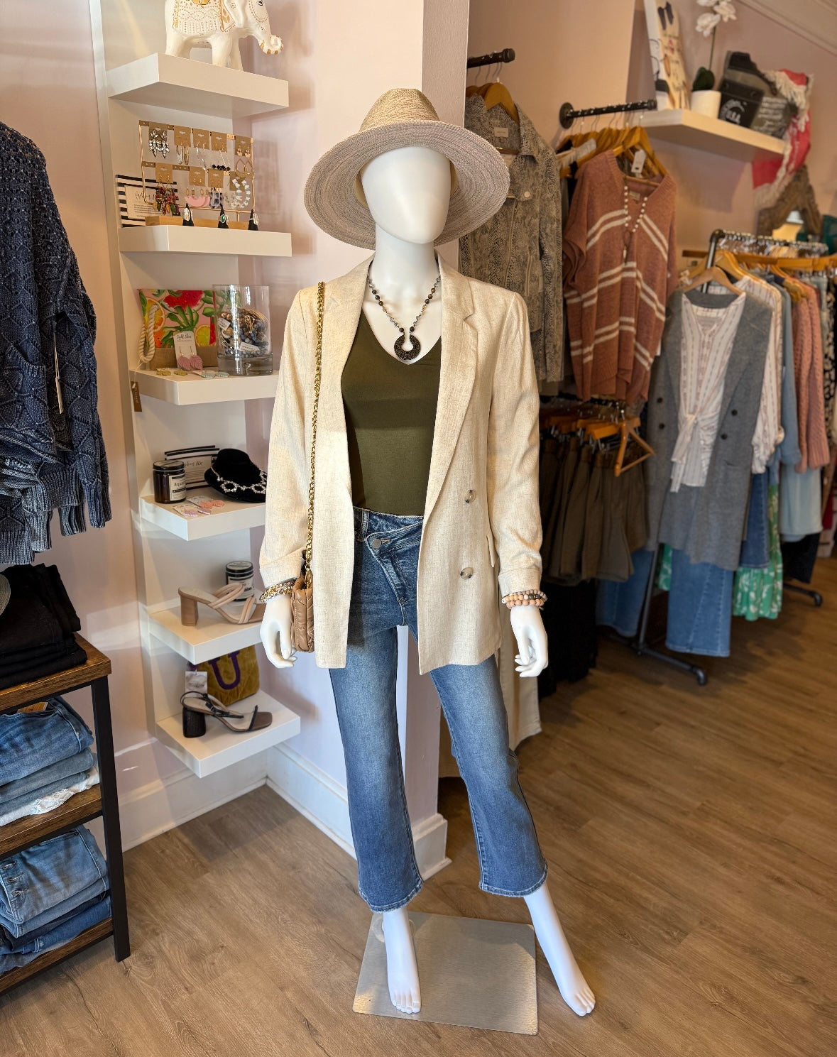 Cream Linen Blazer