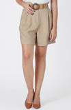 Camel Belted Shorts