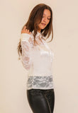 White Lace Button Down