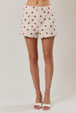Red Polka Dot Denim Shorts