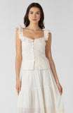Ecru Eyelet Ruffle Tank