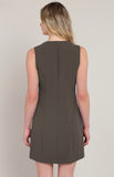Olive Sleeveless Blazer Dress
