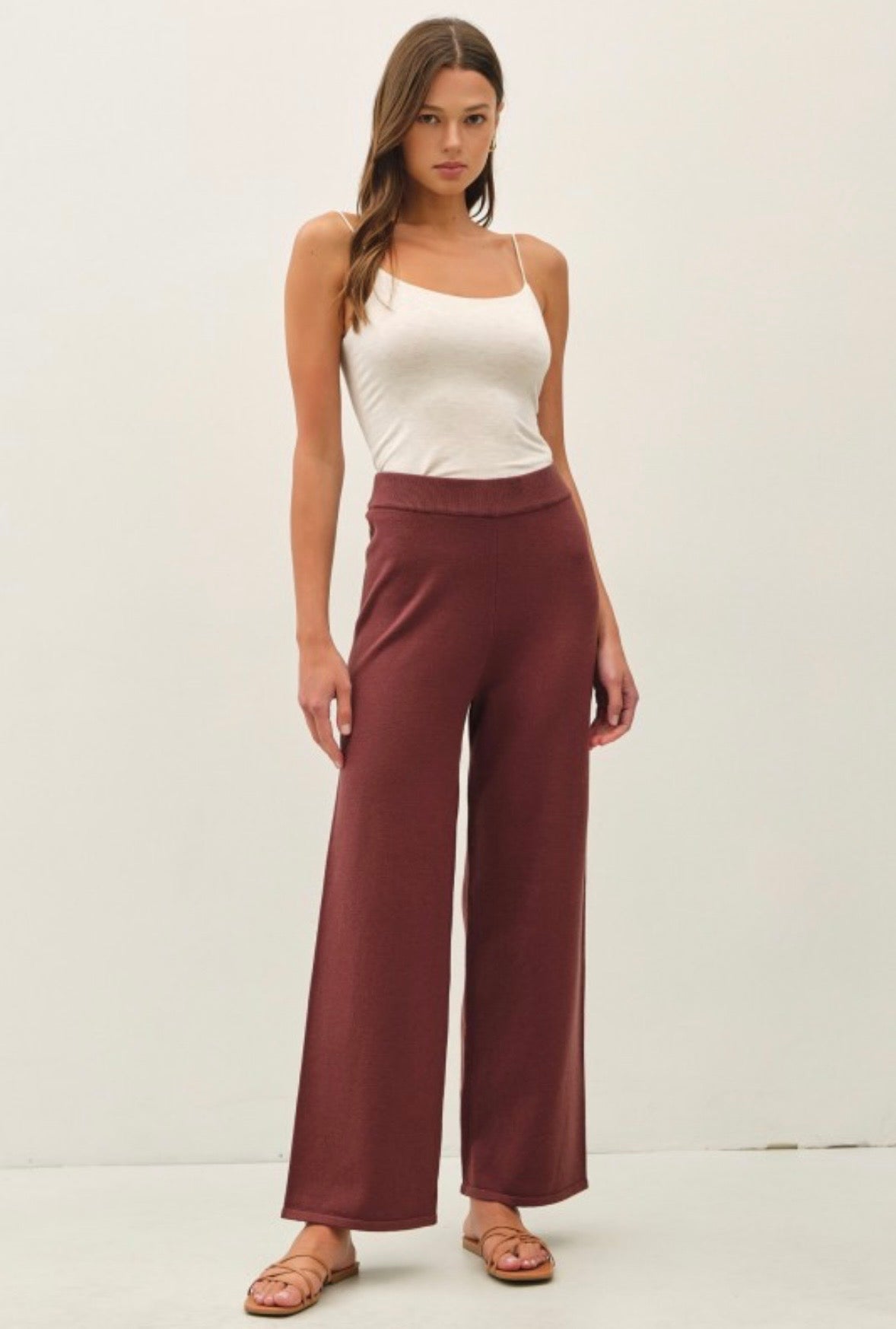 Choco Wide Leg Knit Pants