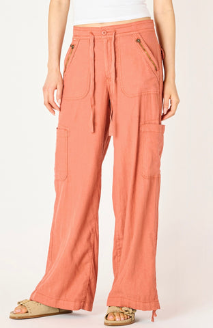 Terracotta Wide Leg Linen Pants