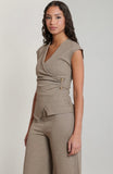 Heather Brown Broach Top