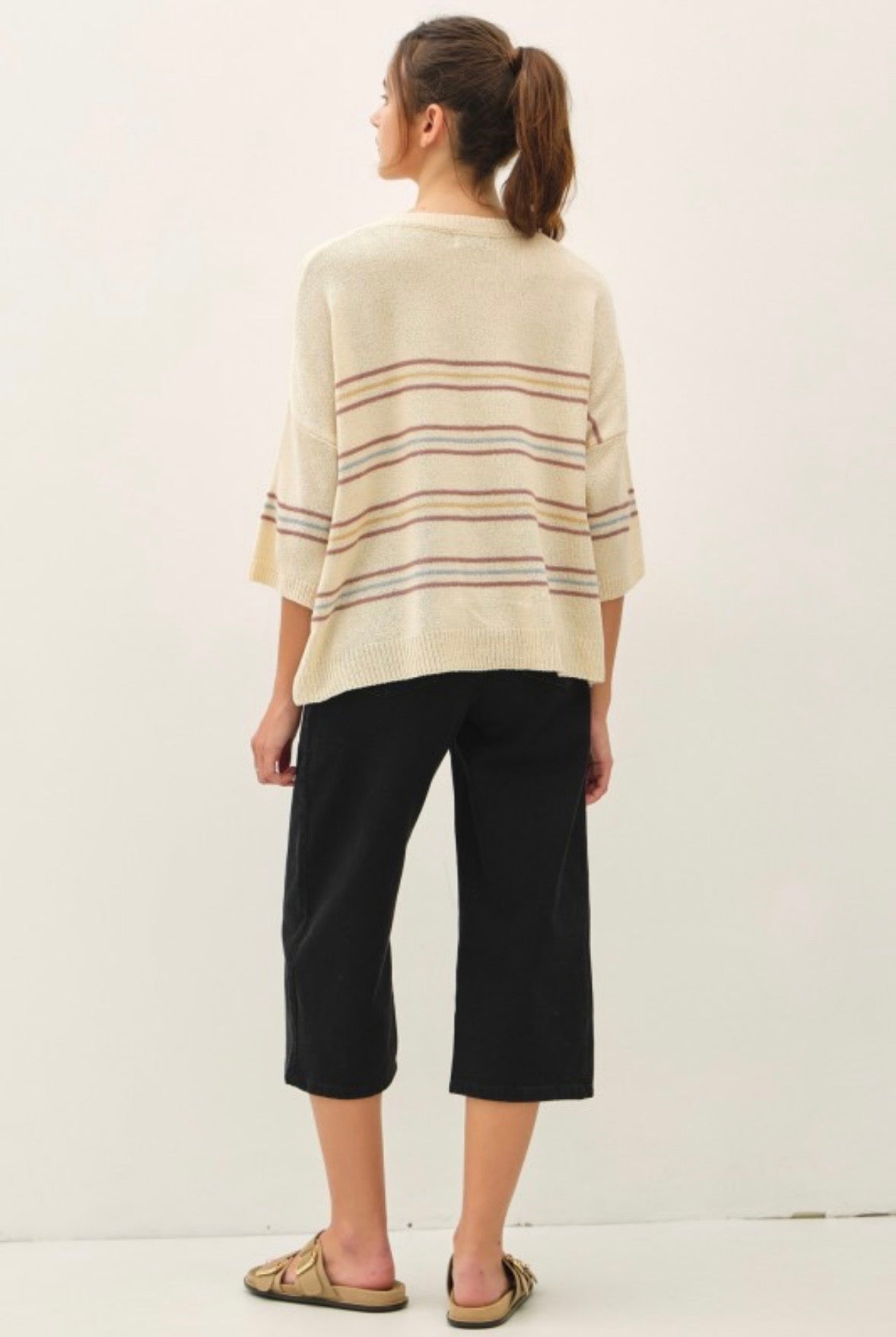 Vanilla Stripe Oversized Sweater