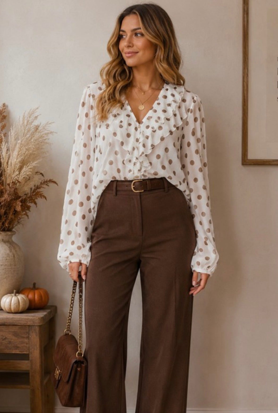 Ivory Polka Dot Blouse