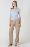 Sky Ribbed Top