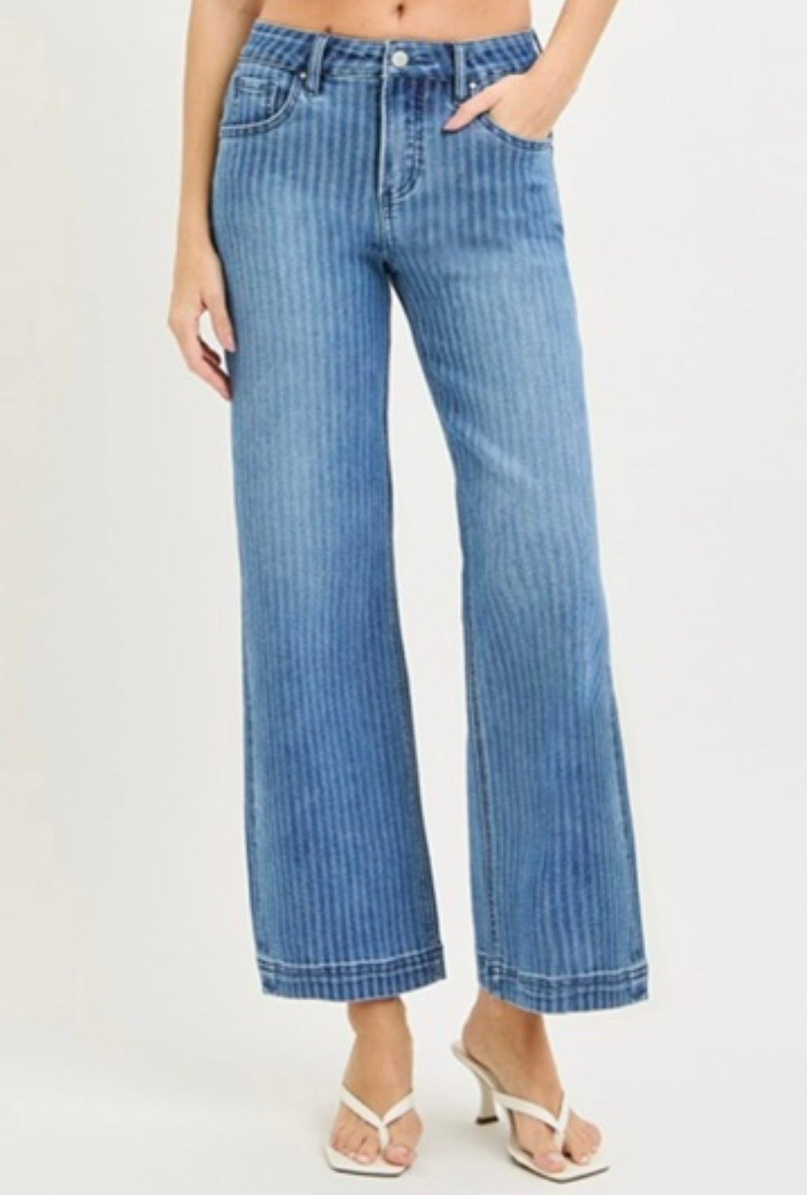 Chloe Stripe Cropped Jeans