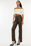 Brown Vegan Leather Pants