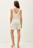 Linen Pinstripe Vest Romper
