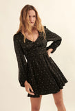 Black Abstract Satin Dress
