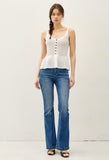 Cream Crochet Peplum Tank